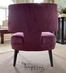 custom chair kravet purple 2 Tempting Interiors with logo