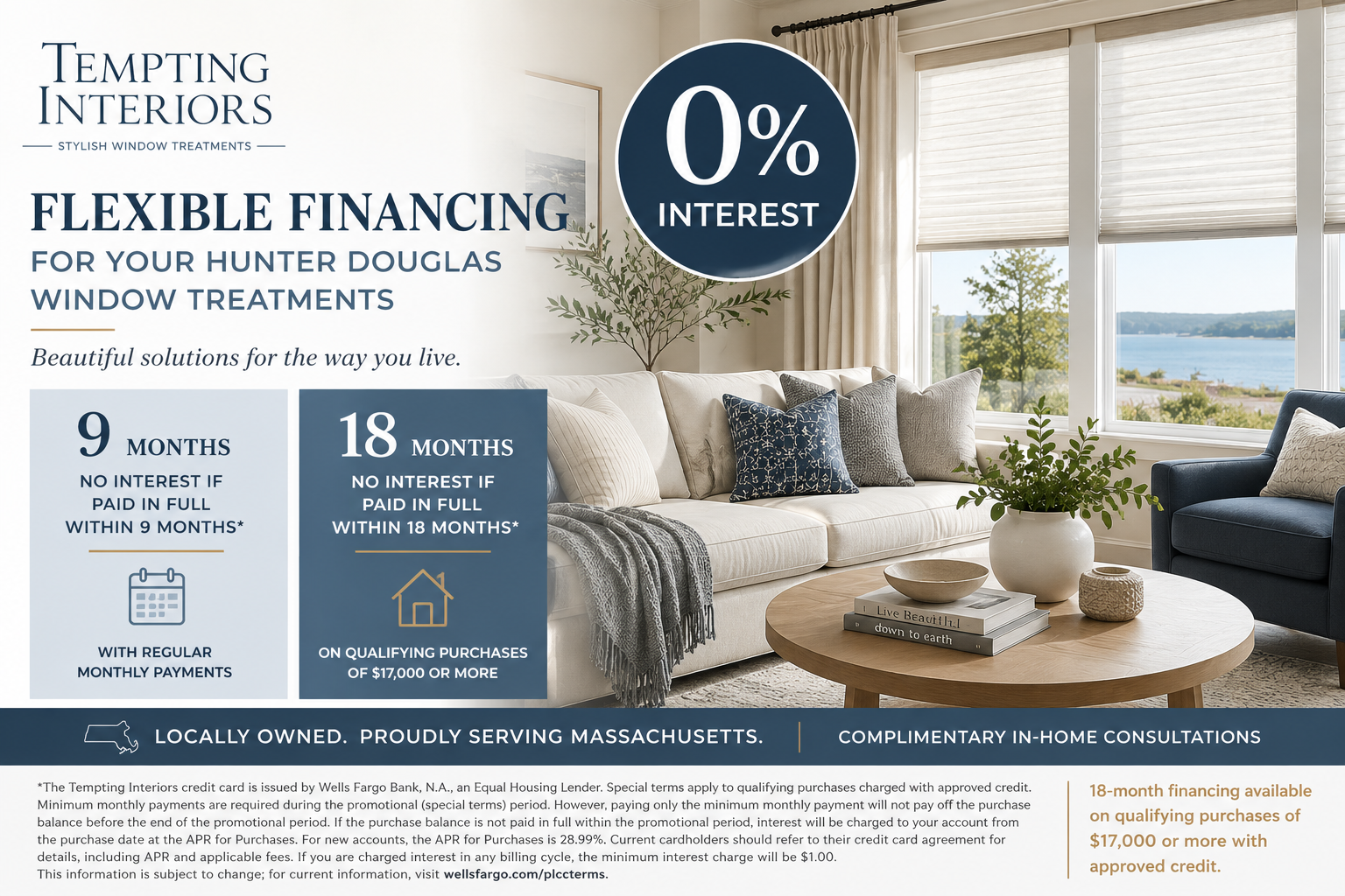 Hunter Douglas Window Treatment Financing in Massachusetts
